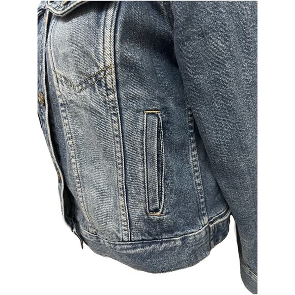 Madewell Womens Blue Stonewash Relaxed Denim Jean Trucker Button Up Jacket Small - Picture 5 of 11